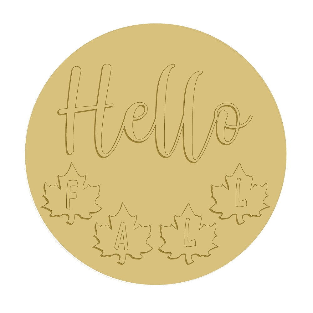 3D Hello Fall Unfinished Wood Cutout Style 6 Art 1