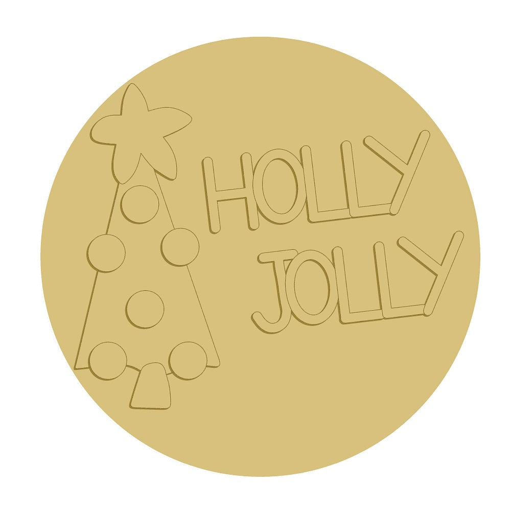 3D Holly Jolly Unfinished Wood Cutout Style 1 Art 1