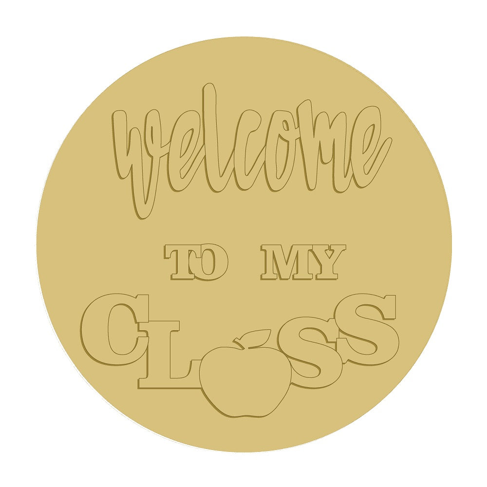 3D Welcome Class Unfinished Wood Cutout Style 1 Art 1