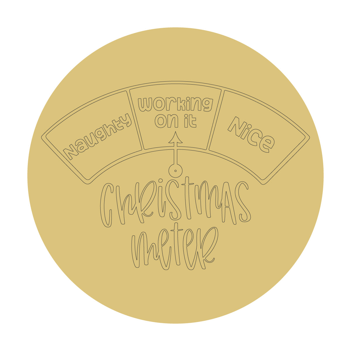 Design By Line Christmas Meter Unfinished Wood Cutout Style 2 Art 1