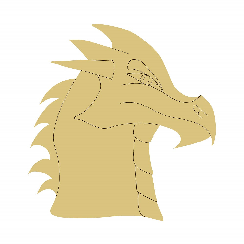 Design By Line Dragon Unfinished Wood Cutout Style 3 Art 1