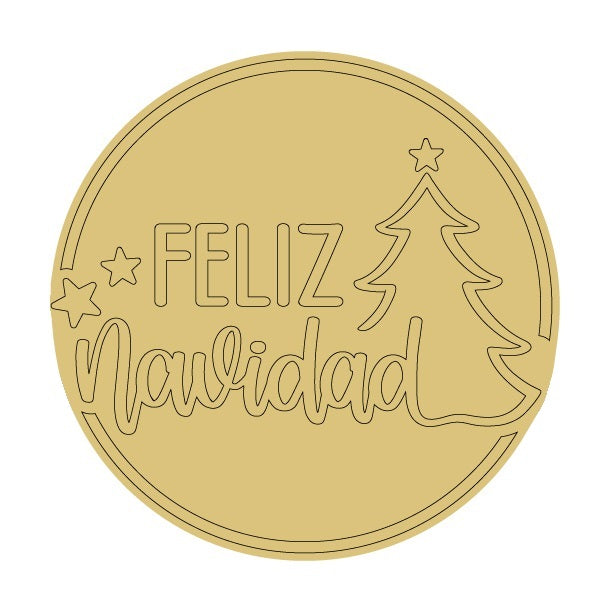 Design By Line Feliz Navidad Unfinished Wood Cutout Style 1 Art 1