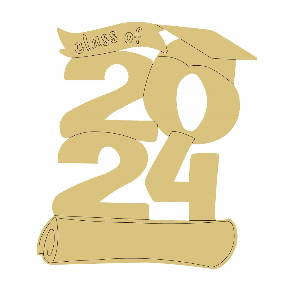 Design By Line Grad 2024 Unfinished Wood Cutout Style 1 Art 1