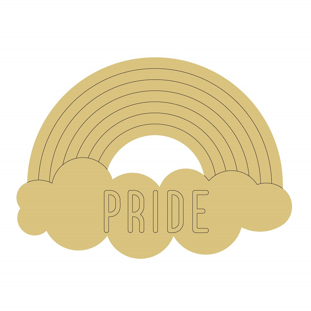 Pride Rainbow Design by Line Unfinished Wood Cutout Style 1