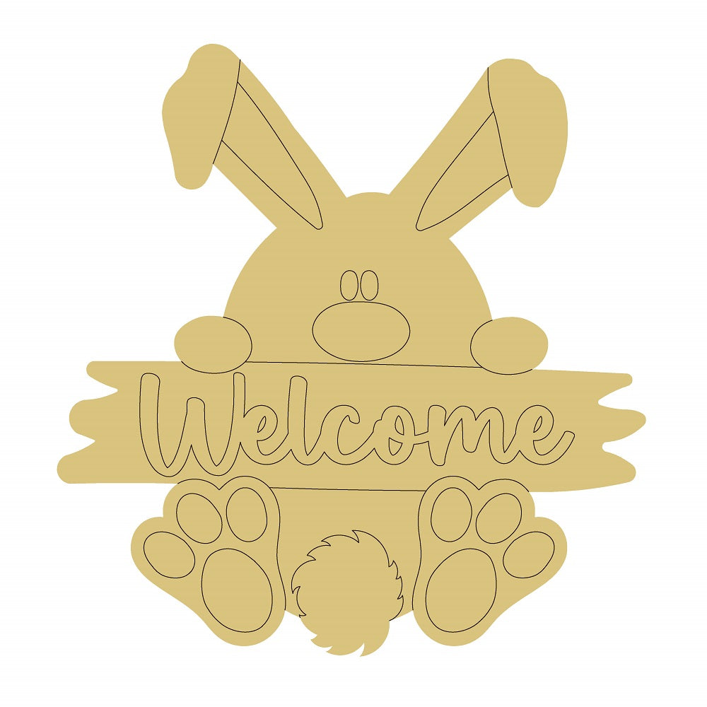 Design By Line Rabbit Unfinished Wood Cutout Style 9 Art 8