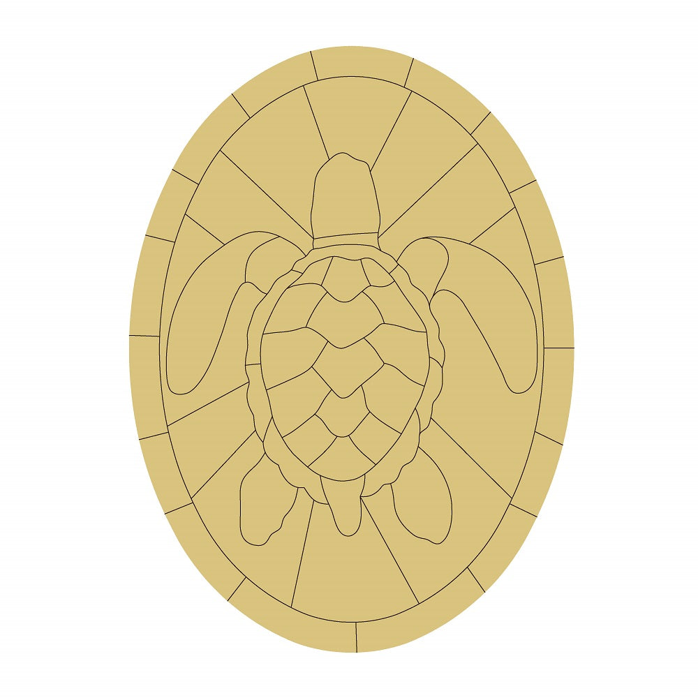 Design By Line Sea Turtle Unfinished Wood Cutout Style 8 Art 1