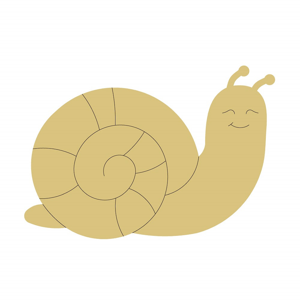 Design By Line Snail Unfinished Wood Cutout Style 2 Art 1