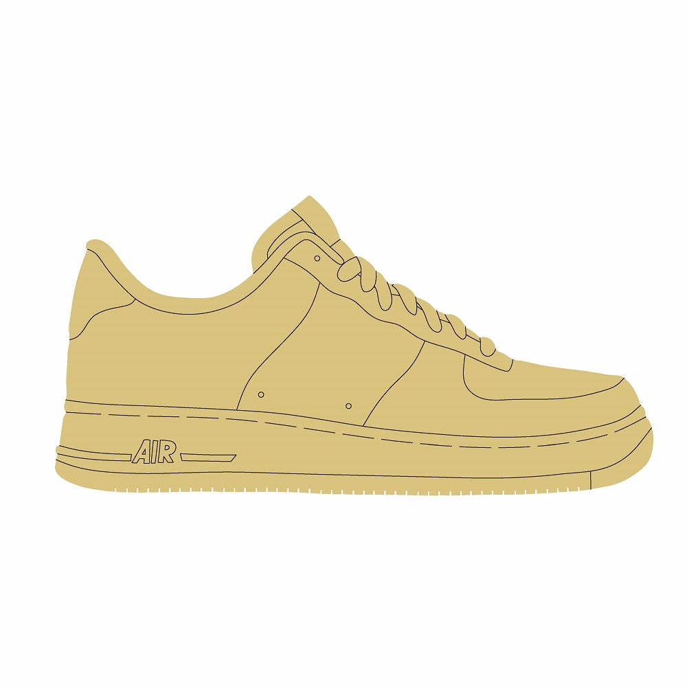 Sneaker Design By Line Unfinished Wood Cutout Style 4 – Diverse Woodworking