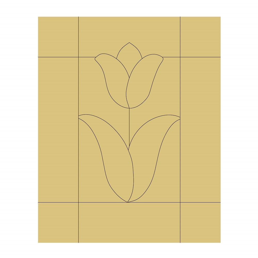 Design By Line Tulip Unfinished Wood Cutout Style 5 Art 1