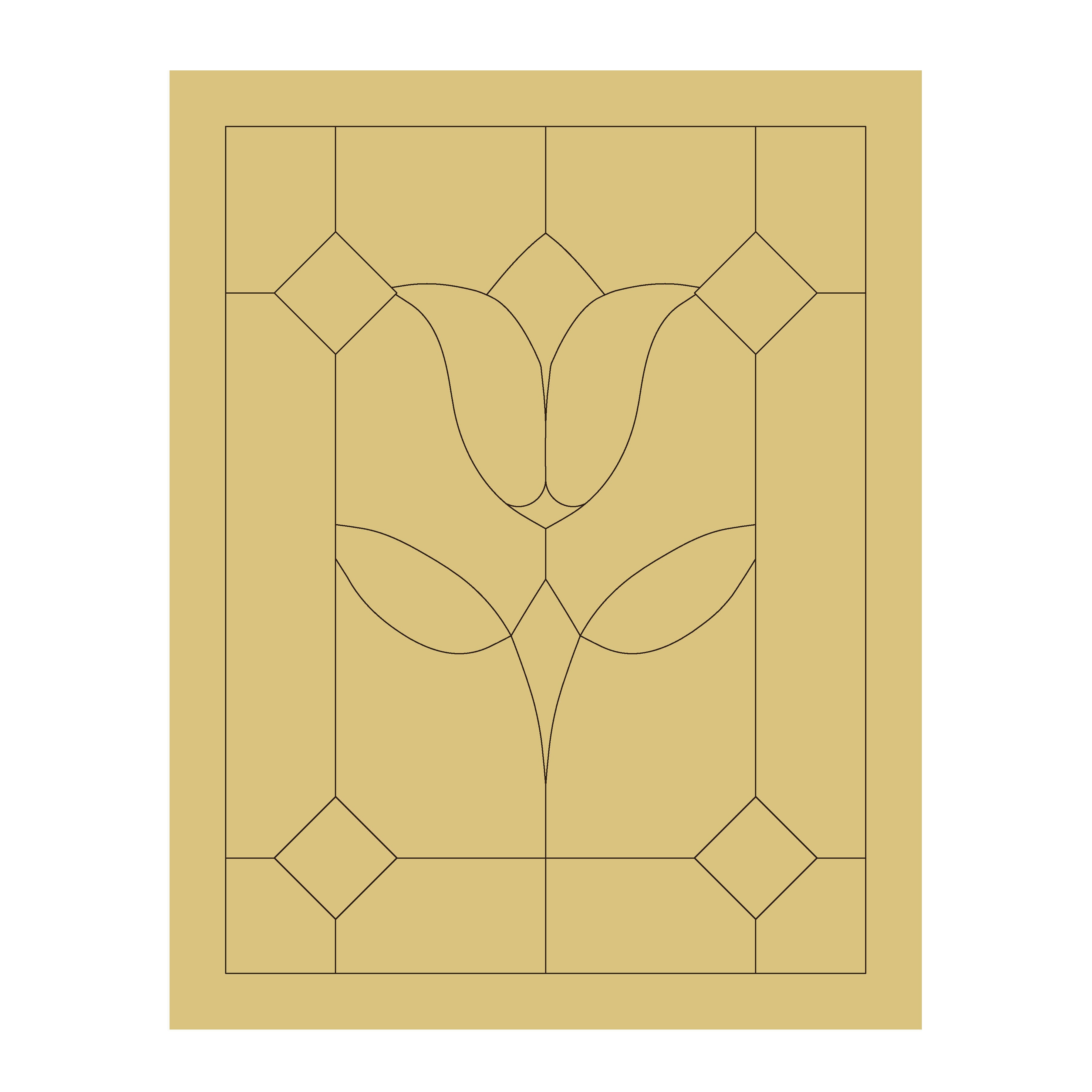 Design By Line Tulip Unfinished Wood Cutout Style 6 Art 1