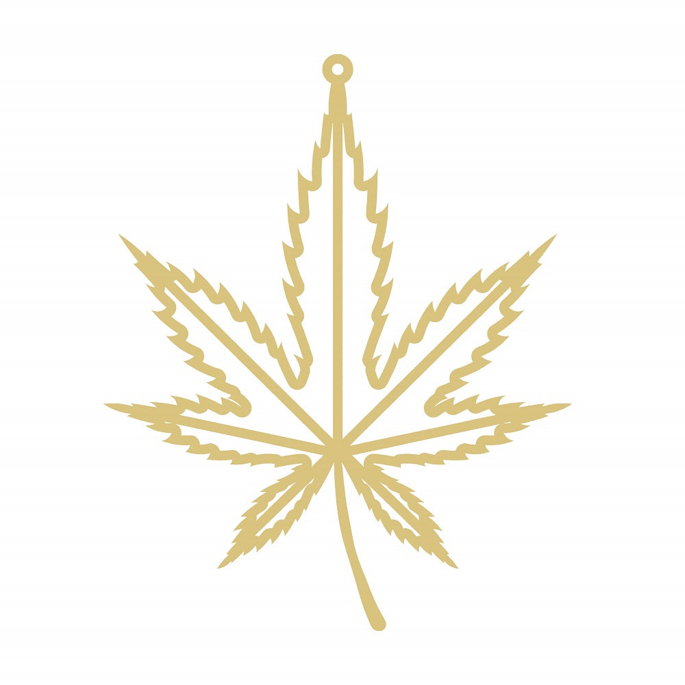 Laser Cut Cannabis Leaf Unfinished Wood Cutout Style 4 Art 1