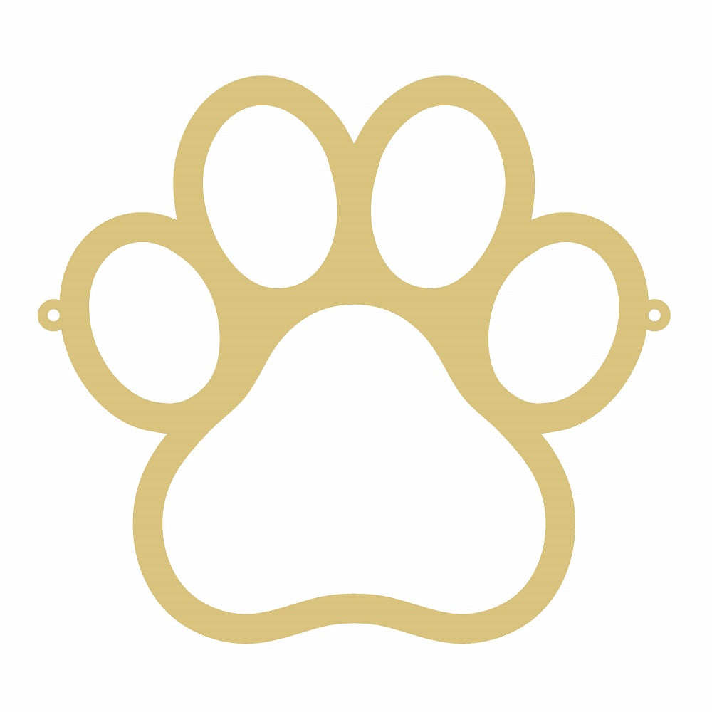 Laser Cut Dog Paw Unfinished Wood Cutout Style 1 Art 1