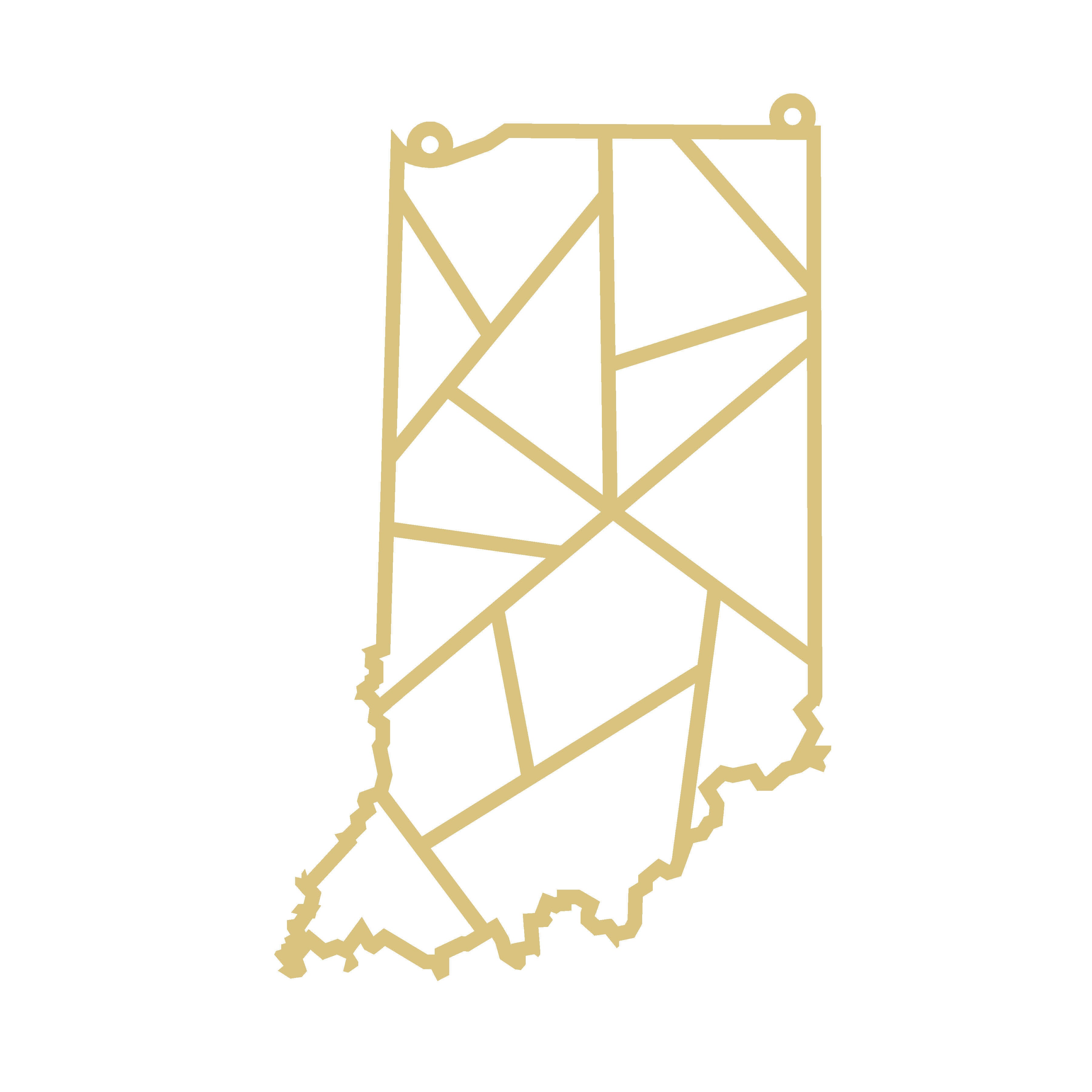 Laser Cut Indiana Unfinished Wood Cutout Style 4 Art 1