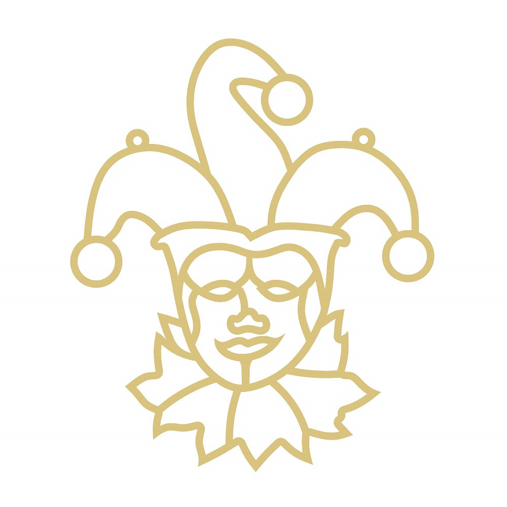 Laser Cut Jester Unfinished Wood Cutout Style 6 Art 1