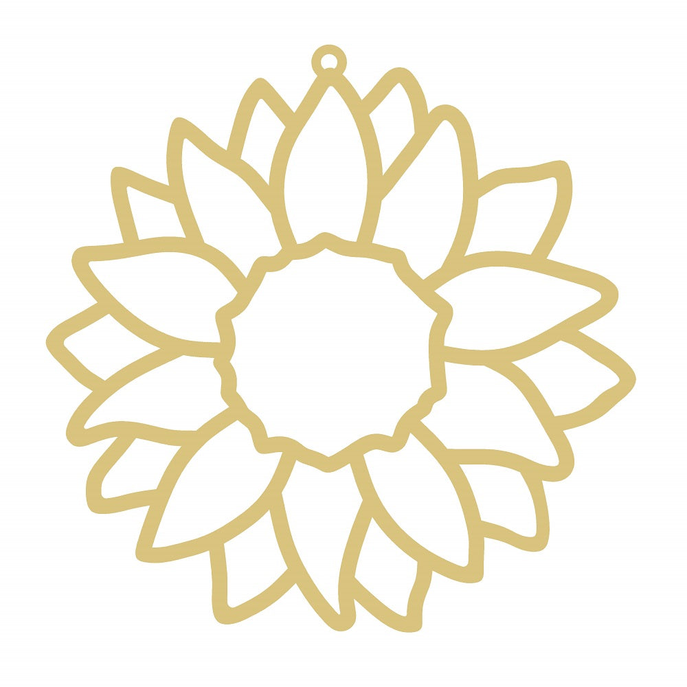 Laser Cut Sunflower Unfinished Wood Cutout Style 8 Art 1