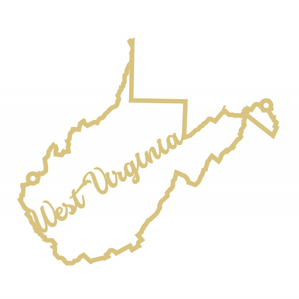 Laser Cut West Virginia Unfinished Wood Cutout Style 5 Art 1