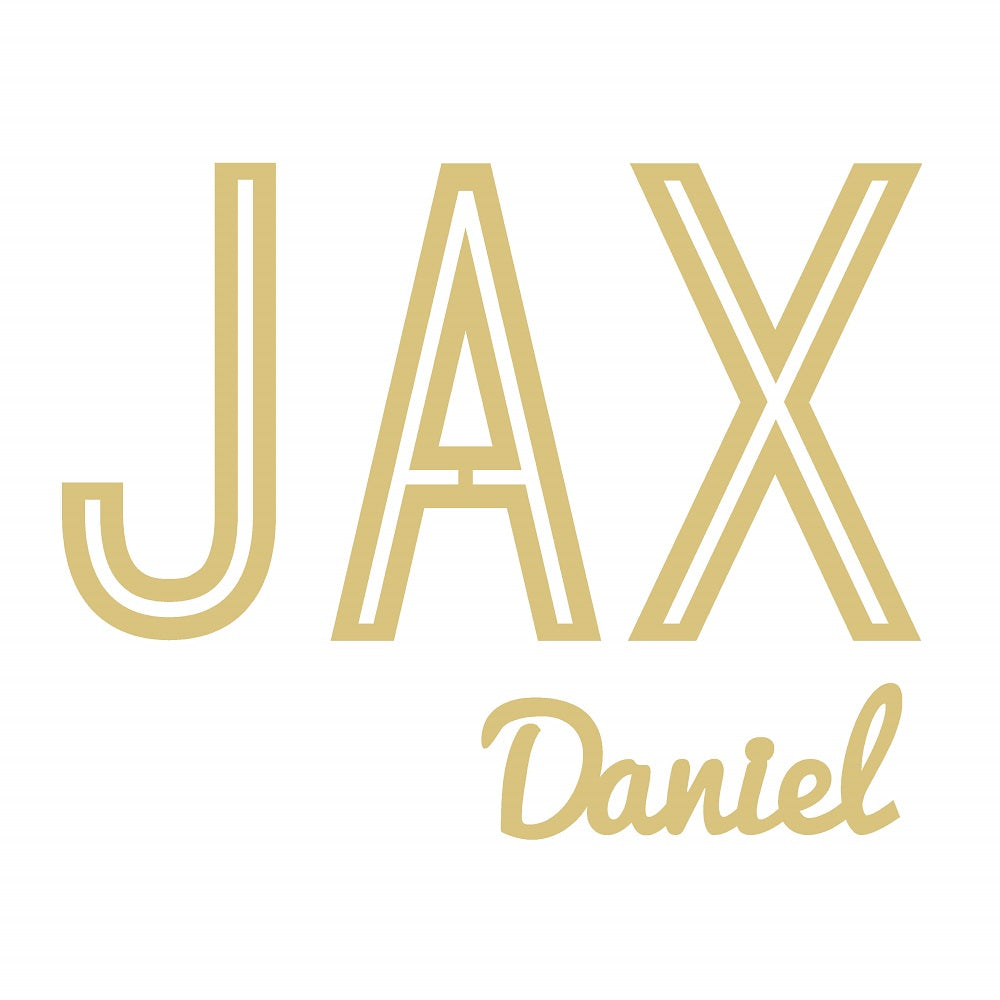 Laser Cut Word Jax Daniel Unfinished Wood Cutout Style 1