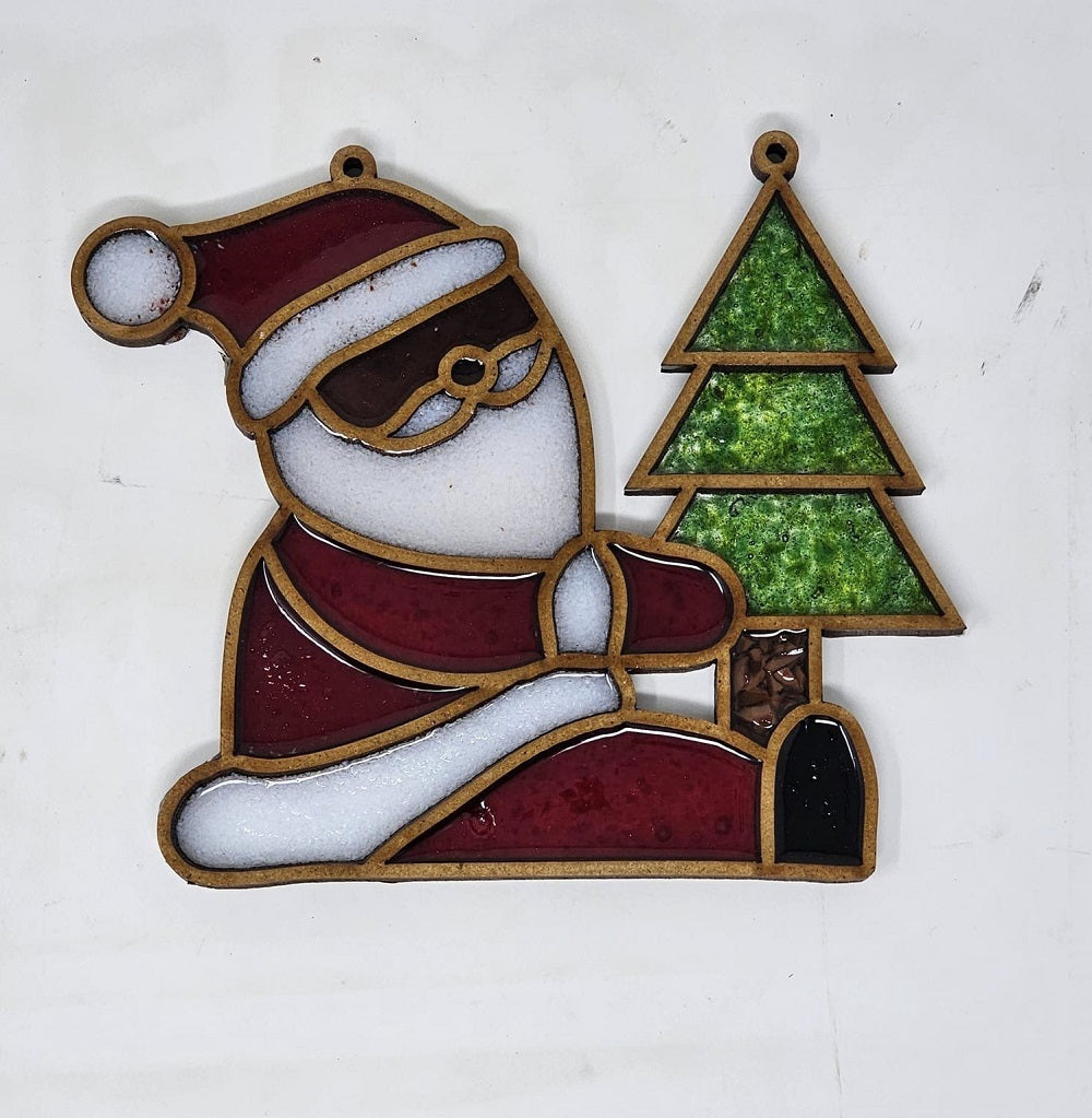 Laser Cut Santa Unfinished Wood Cutout Style 29 Art 1