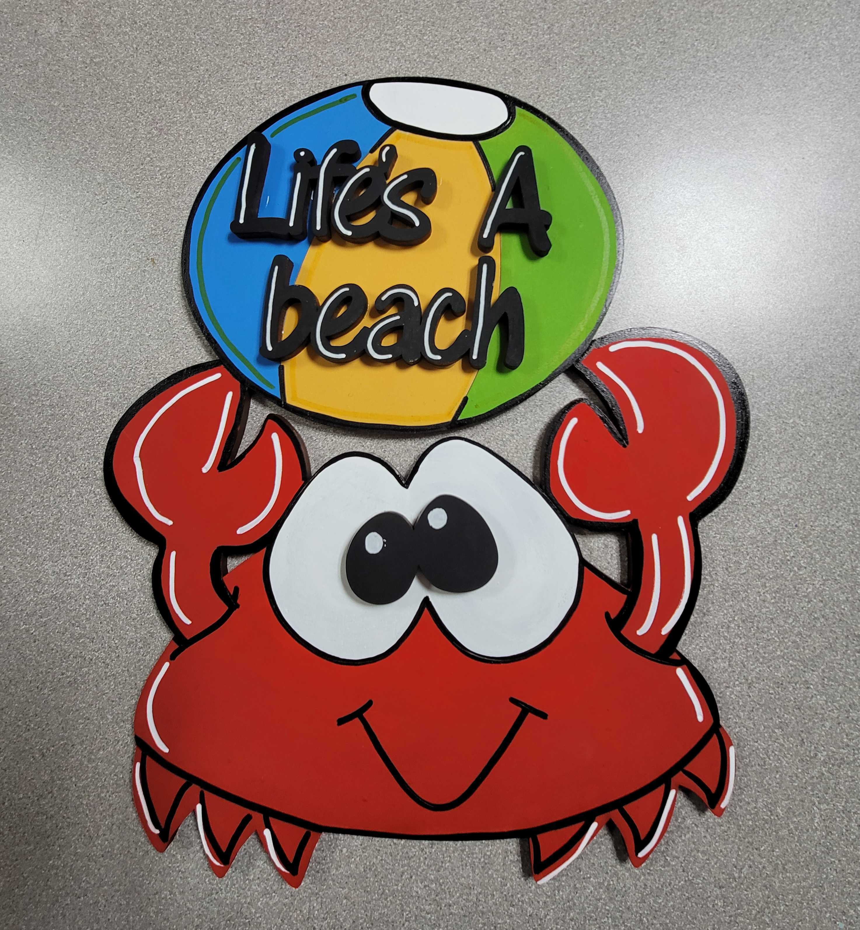 3D Life's a Beach Unfinished Wood Cutout Style 1