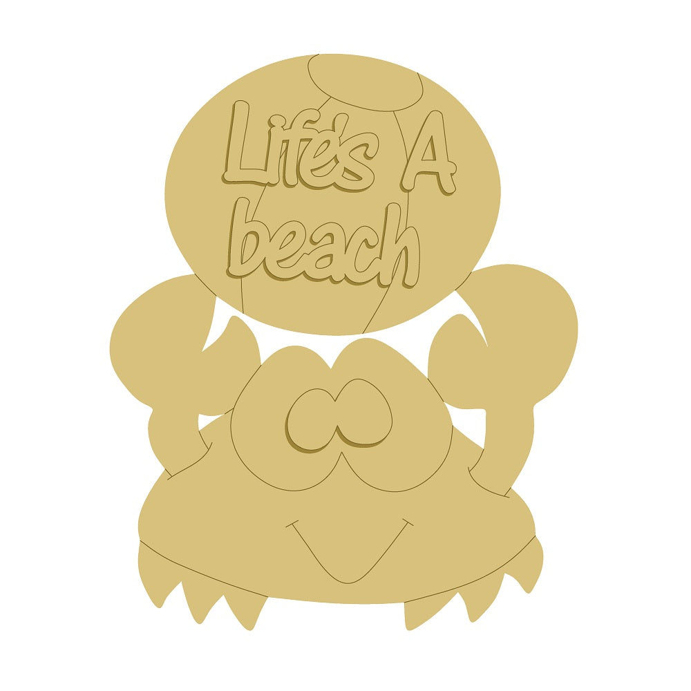 3D Life's a Beach Unfinished Wood Cutout Style 1