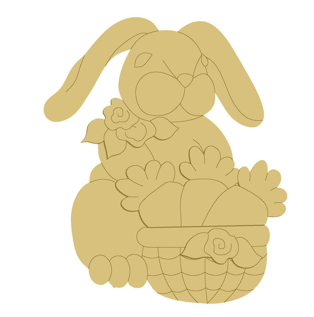 3D Rabbit Unfinished Wood Cutout Style 46