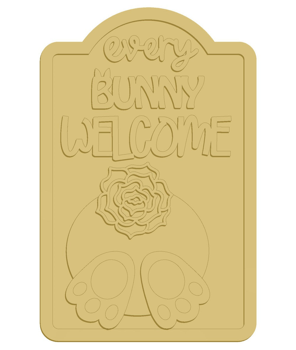 Every Bunny Welcome Unfinished Wood Cutout Style 1