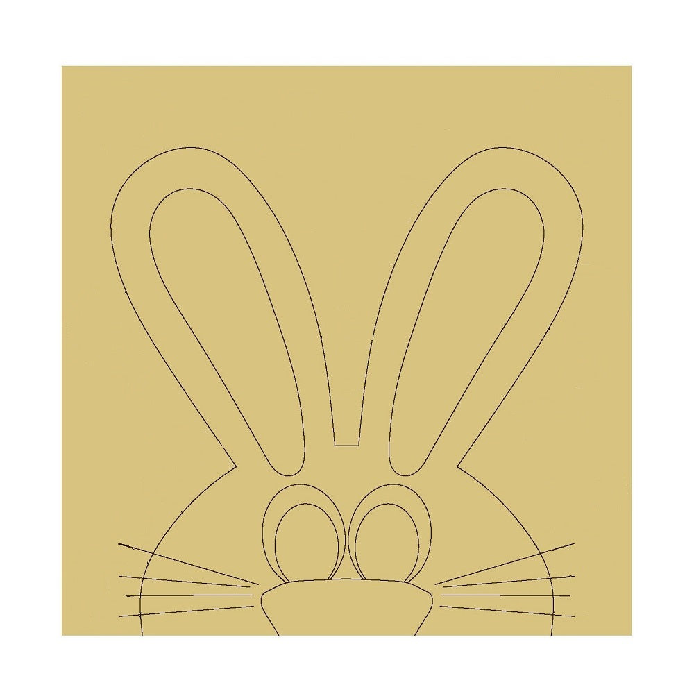 Peeping Bunny Unfinished Wood Cutout Style 5