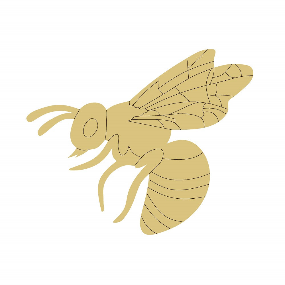 Honeybee Design By Line Unfinished Wood Cutout Style 1