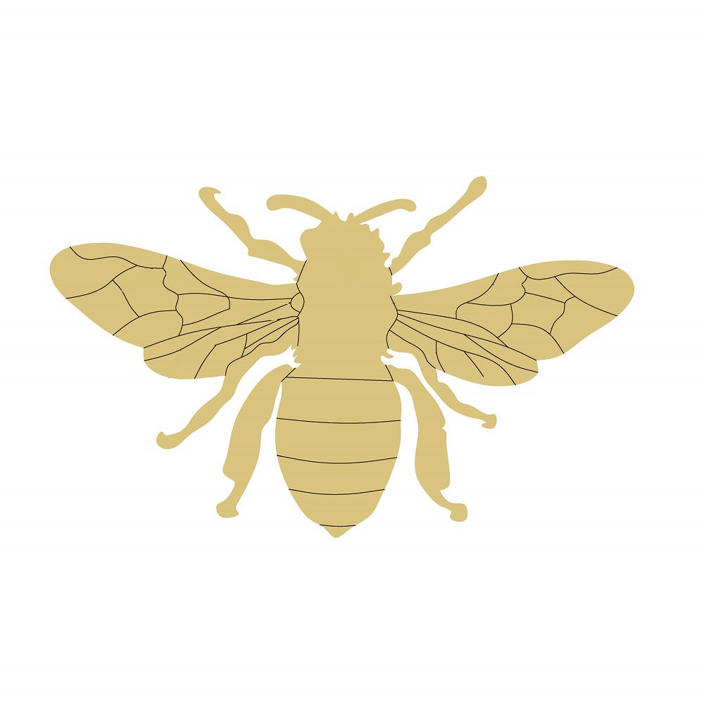 Honeybee Design By Line Unfinished Wood Cutout Style 2