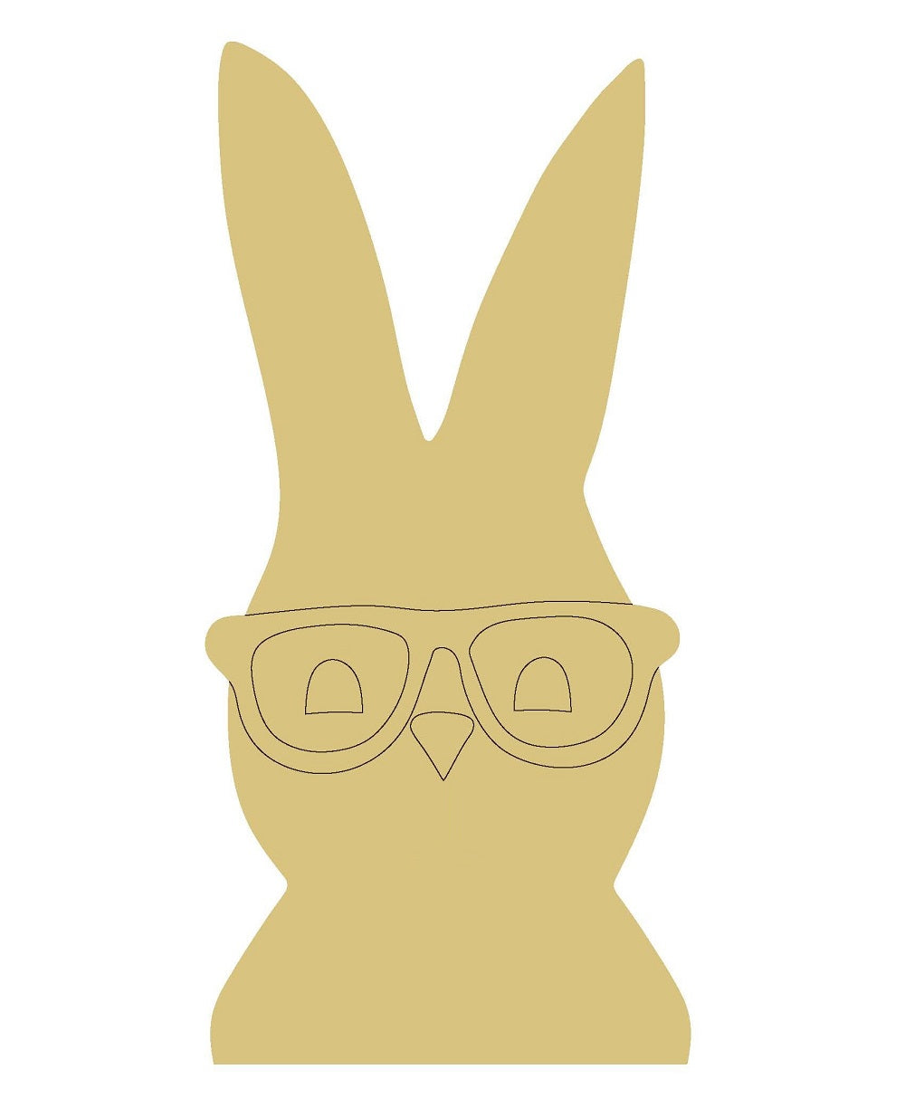 Rabbit Design By Line Unfinished Wood Cutout Style 45