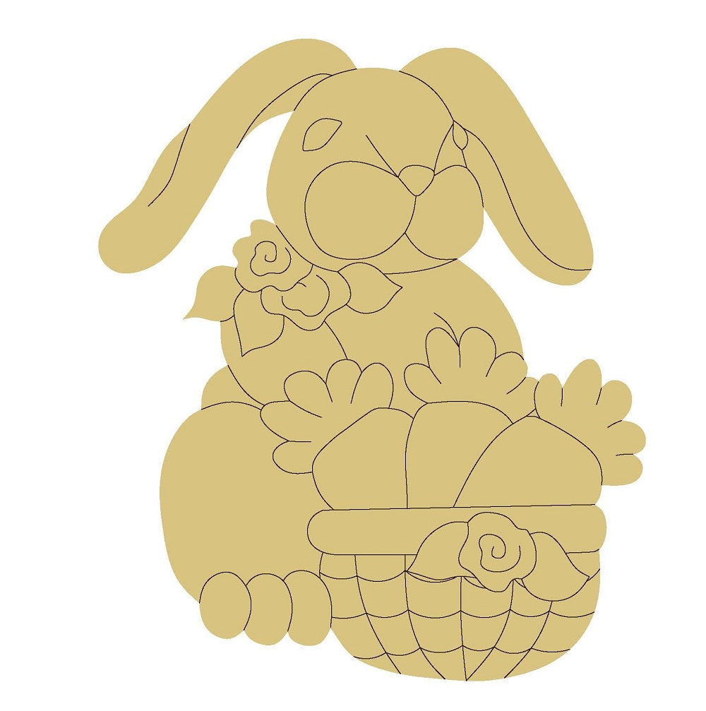 Rabbit Design By Lines Unfinished Wood Cutout Style 46