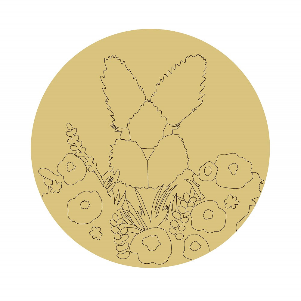 Rabbit Design By Line Unfinished Wood Cutout Style 48